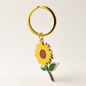 Sunflower Enamel Keychain & Bag Charm